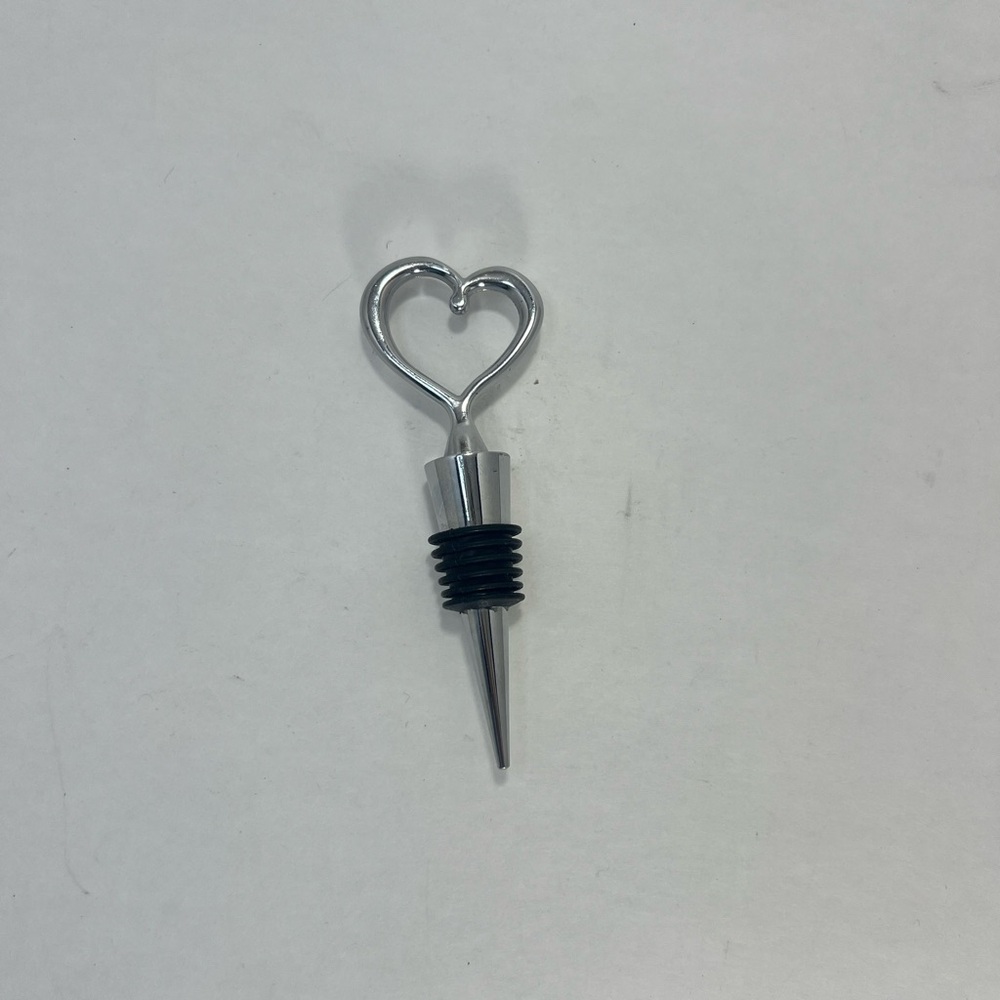 Heart Shaped Silver Wine Stopper
